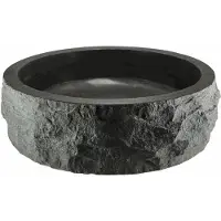 Bally B-Stone Hamerslag Hardstenen Opzetwaskom Natuursteen Rond 40x12cm Antraciet