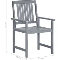 vidaXL Tuinstoelen 6 st met kussens massief acaciahout grijs