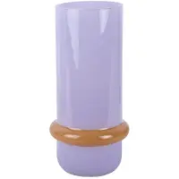 Present Time Vaas Animado Anillo Large - Zachtpaars - 13.5x13.5x28cm - Glas - Modern - Bloemenvaas - Woondecoratie - Decoratieve vaas voor woonkamer of slaapkamer