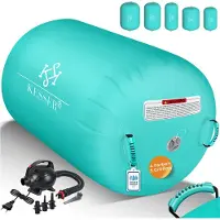 Kesser Airtrack Turnmat opblaasbaare Gymnastiek Rol - Air Roll voor Gymnastiek & Turnen Fitness Mat Bal Rol met elektrische lucht-pomp Gymnastiekrol - Mint Groen, 120 x 90 cm