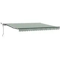 vidaXL Uitschuifbare luifel Groen en Wit 400 × 300 cm Polyester