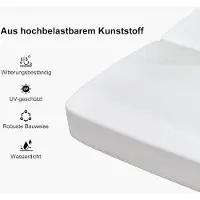 Laura Zweefparasol 250x350 cm Rechthoekig 360° Draaibaar met Parasolvoet – Kantelbaar, In Hoogte Verstelbaar, UV-Bestendig & Waterdicht Aluminium Tuinparasol Wit –