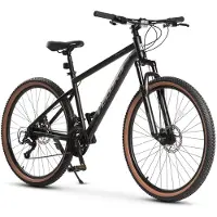 Merax Velors 27.5 Inch Mountainbike - 21 Versnellingen - Dubbele Schijfremmen - 100mm Voorvering - Dubbelwandige Velgen - Fiets voor Volwassenen 160-175 cm - Zwart Grijs - 85 Procent Voorgemonteerd