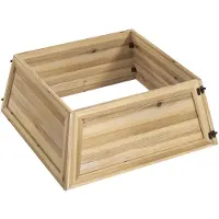 HOMCOM Kerstboomkraag Grenenhout 65L x 65B x 27H cm Natuurhout