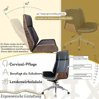 Nicole Bürostuhl Ergonomisch 135° Kantelbaar met Lendensteun & 360° Wielen – Kunstleder Computerstoel tot 150 kg – Zwart Small