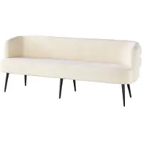 Lizzely Garden & Living Eetkamerbank met armleuning Quinn 200cm beige chenille eetbank