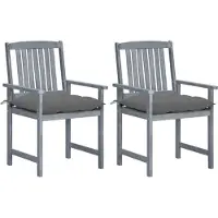 vidaXL Tuinstoelen 2 st met kussens massief acaciahout grijs