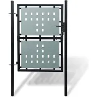 vidaXL Zwarte enkele deur schuttingpoort 100x125 cm