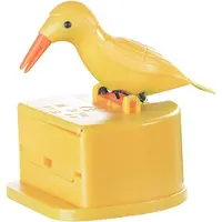 JeiibrZui Yellow Bird Automatische Zahnstocherspender - Compact Formaat - 1 Stuks Hygiënische Dispenser Met Opbergvak - Geel Vogel Design Voor Keuken En Eetkamer