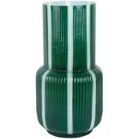 Present Time Vaas Raydo Retro - Groen - 31.5x31.5x32.5cm - Glas - Modern - Bloemenvaas - Woondecoratie - Decoratieve vaas voor woonkamer of slaapkamer