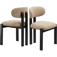 COLAMY Moderne Eetkamerstoelen - Set van 2 - Camel - Landelijk modern design