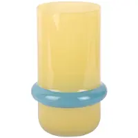 Present Time Vaas Animado Anillo Medium - Zachtgeel - 13.5x13.5x22cm - Glas - Modern - Bloemenvaas - Woondecoratie - Decoratieve vaas voor woonkamer of slaapkamer