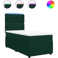 vidaXL Boxspring met matras fluweel donkergroen 80x200 cm