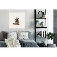 PosterMonkey Poster Wasbeer - Waterverf - Kleuren - Dieren - Kids - 75x75 cm