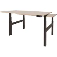 Schaffenburg Dextro Plus Duo Zit-sta-bureau Rechthoekig Eiken H-Frame 1.400 (B) x 800 (D) x 645 (H) mm Melamine