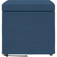 vidaXL Hocker, blauw, 41 x 41 x 40 cm, met stoffen bekleding en frame van spaanplaat