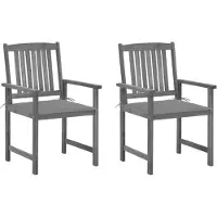 vidaXL Tuinstoelen 2 st met kussens massief acaciahout grijs