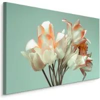 Karo-art Schilderij - Boeket van bloeiende tulpen, premium print