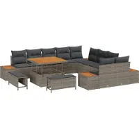 vidaXL Tuinbank Set 13 st 12-Aantal zitplaatsen Grijs
