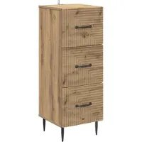 vidaXL Ladekast 33 x 34,5 x 89,5 cm Bewerkt hout Artisanaal eiken