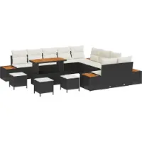 vidaXL Tuinbank Set 14 st 13-Aantal zitplaatsen Zwart en Crème