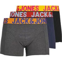 Jack & Jones Boxershorts 'JACCrazy' donkerblauw / antraciet / oranje / zwart