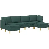 vidaXL Modulaire Sofa Set met Opslag 6 pcs Donkergroen Stof