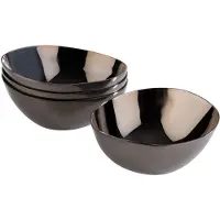 Aps Schaaltjes PEBBLES, gunmetal, set van 4