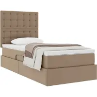 vidaXL Opbergbed met hoofdeinde Cappuccino 90 x 190 cm Kunstleer
