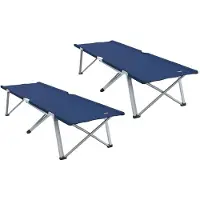 vidaXL Opvouwbaar Campingbed 2 pcs Blauw 194 x 62,5 x 42,5 cm