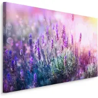 Karo-art Schilderij - Bloeiende Lavendel, Paars, Premium Print