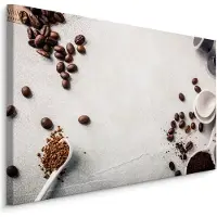 Karo-art Schilderij - Koffie in Bonen en Gemalen, premium Print