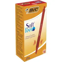 BIC Soft Feel Clic Grip balpen rood (12 stuks)