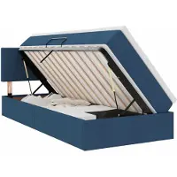 vidaXL LED opbergbed met matras Blauw 90 x 190 cm Stof