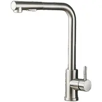 OEM Keukenmengkraan, uittrekbaar ontwerp, roestvrijstalen constructie, geborsteld nikkel