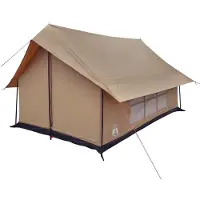 vidaXL Huisje Tent Bruin 340 x 246 x 210 cm Polykatoen