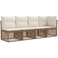 vidaXL 4-Zits Sofa met Linkerarm 4 st 4-Aantal zitplaatsen Beige