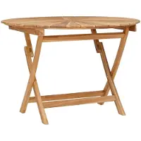Syfax Opklapbare tuintafel Naturel Ø 110 x 75 cm Massief Teakhout