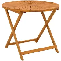 Syfax Inklapbare tuintafel Naturel Ø90 x 75 cm Massief Acaciahout
