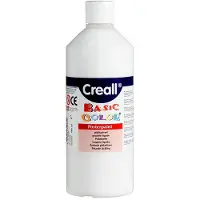 Creall witte plakkaatverf - 500 ml – Waterbasis - Schoolverf – Uitwasbaar - gemaakt in Nederland - Wit - Glutenvrij - Vegan