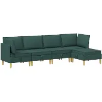 vidaXL Modulaire Sofa Set met Opslag 5 pcs Donkergroen Stof