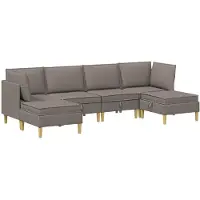 vidaXL Modulaire Sofa Set met Opslag 6 st Taupe Stof