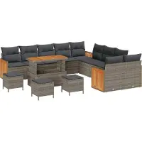 vidaXL Tuinbank Set 14 st 14-Aantal zitplaatsen Grijs