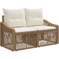 vidaXL Tuinbank Set 4 st Beige poly rattan
