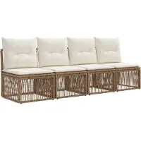 vidaXL 4-zits bank 4 st 4-Aantal zitplaatsen Beige poly rattan