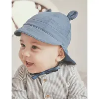 Huttelihut - Kid's Summer Hat Ears Muslin - Hoed 48 cm - 6-12 Months, blauw