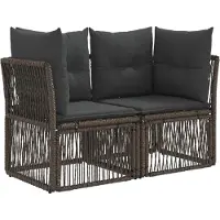 vidaXL Tuinbank Set 7 st Grijs poly rattan