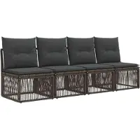 vidaXL Tuinbank Set 13 pcs Grijs poly rattan