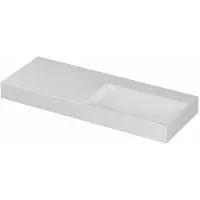 Ink United Wastafel 120x45cm Keramiek - Rechts - 1 Kraangat - Glans Wit - 8718835165277 - Rechthoekig - Wastafels, Meubelwastafels