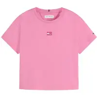 Tommy Hilfiger T-shirt roze Meisjes Katoen Ronde hals Effen - maat 110